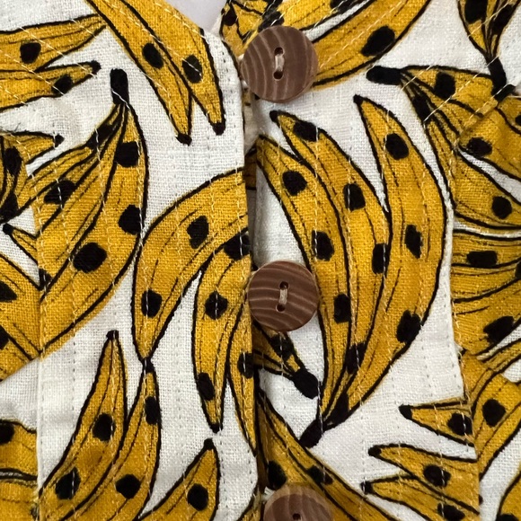 NWT FARM Rio Linen Banana Print Dress.  Size S - Picture 9 of 15